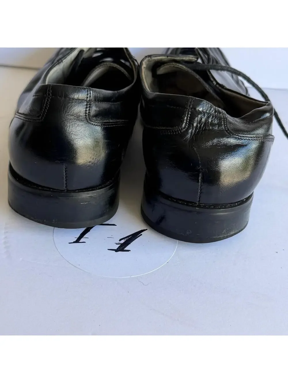 Stacy Adams Men's‎ Black Leather Lace-up Dress Shoes Square Toe Size 10M